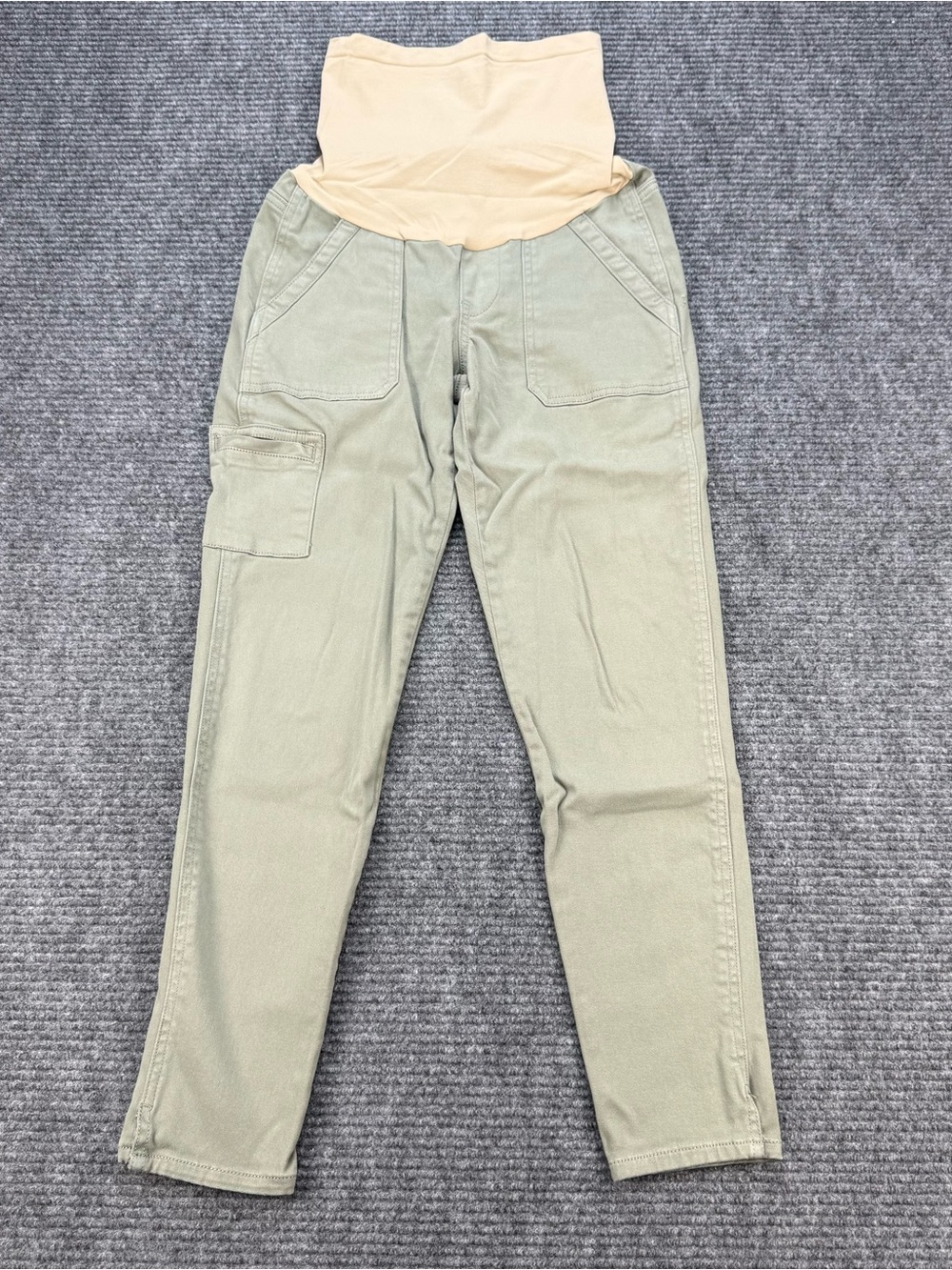 LED Luxe Essentials Maternity Pants Size 26 Olive Green Skinny Secret Fit Belly